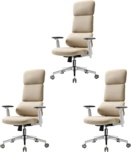 Miniatura 13 de EUREKA ERGONOMIC Remi - Silla de oficina con respaldo alto, silla de oficina de piel sintética con ruedas, silla de escritorio de cuero, silla