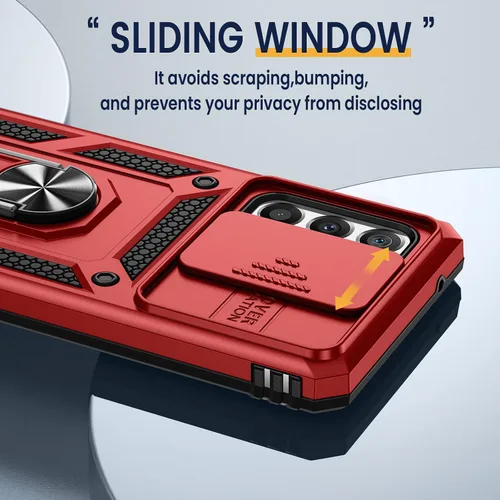 Miniatura 5 de Goton Funda compatible con Samsung Galaxy A53 5G con cubierta de cámara y anillo de soporte con protector de pantalla de vidrio templado, grado