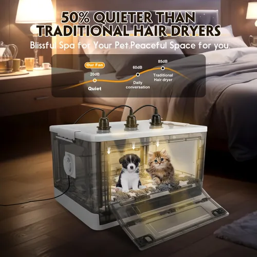 Miniatura 5 de Incubadora para cachorros con calefacción, incubadoras para cachorros, control de temperatura y ventilación silenciosa, incubadoras para gatitos