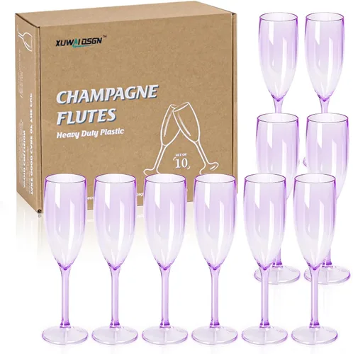 Miniatura 11 de XUWAIDSGN Copas de vino de plástico reutilizables de champán a granel, copas de champán vintage a granel, copas de bar de mimosa, copas de 5.4 onzas