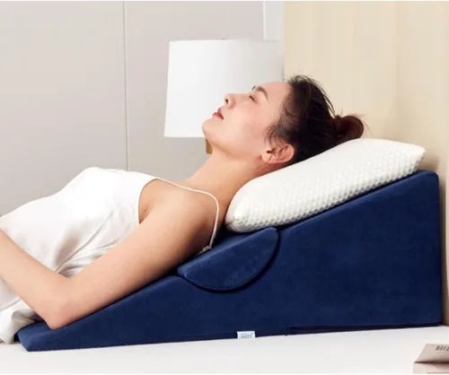 Miniatura 2 de Bed Wedge Pillow with Memory Foam Top, for Leg and Back Support Pain Relief Triangle Support Pillow, Wedge Pillows for Reading and Rest, with