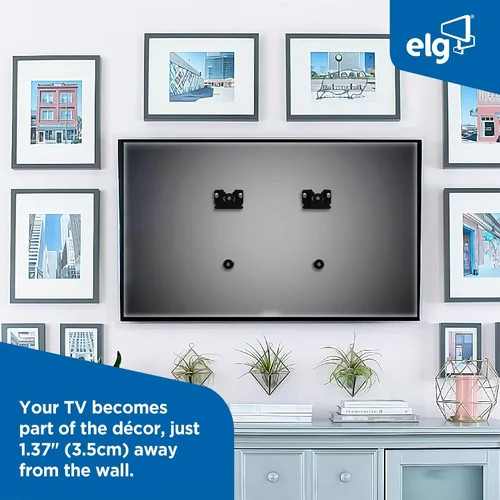 Miniatura 7 de ELG Soporte fijo de pared para TV de perfil bajo, televisores de 14"-75" de hasta 220 libras, 1.38 pulgadas de pared, VESA 75x75 a 31.496x15.748 in