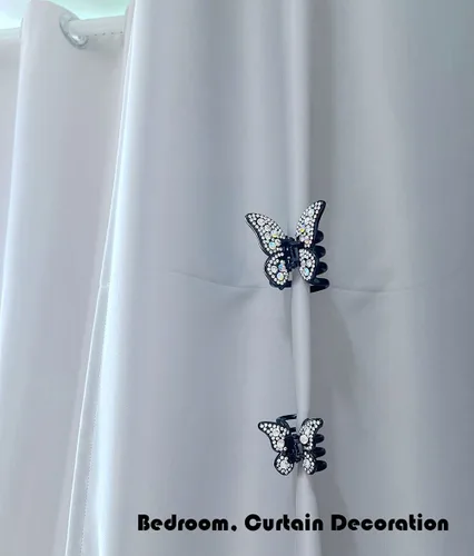Miniatura 7 de 4 pinzas de mariposa con diamantes de imitación, elegantes accesorios para el cabello para mujeres, pinzas de mariposa negra, pinzas decorativas