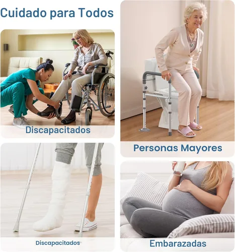 Miniatura 8 de HOMLAND Rieles de seguridad para inodoro para personas mayores, altura y ancho ajustables, asas de inodoro de 350 libras para ancianos
