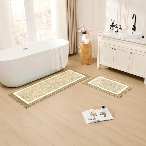 Miniatura 3 de CozeCube Alfombras de baño antideslizantes, alfombrilla de baño absorbente de microfibra esponjosa lavable, alfombras de baño estéticas, alfombrilla