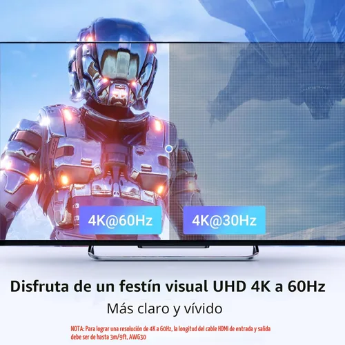 Miniatura 3 de UGREEN Interruptor HDMI 5 en 1 de Salida 4K@60Hz, Divisor HDMI con Caja de Selección de Interruptor de 5 Puertos Soporta 3D CEC HDR HDCP2.2 Negro