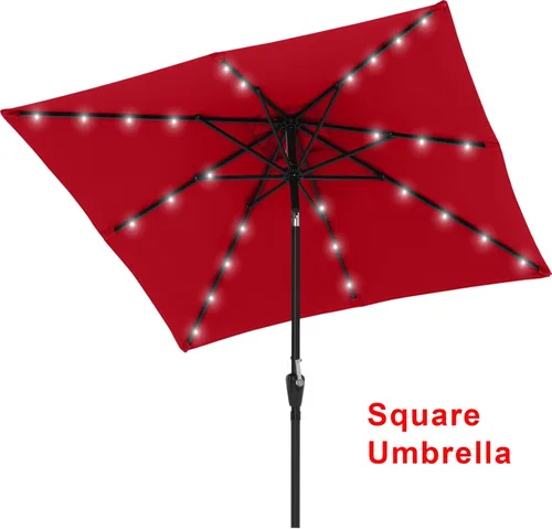 Miniatura 51 de ABCCANOPY Sombrillas solares duraderas para patio con 32 luces LED de 7.5 pies (beige claro)