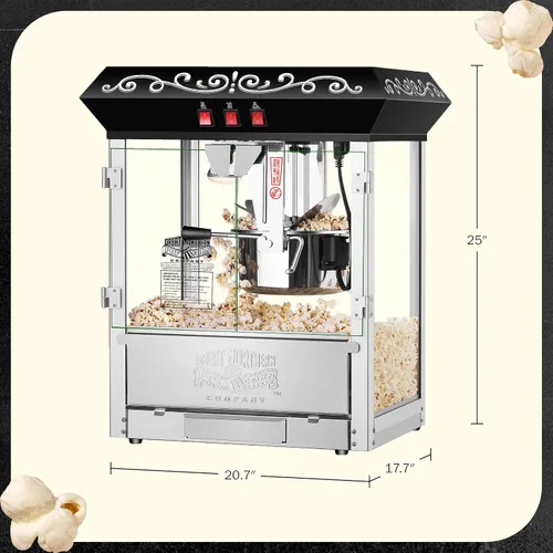 Miniatura 6 de Máquina para palomitas de maíz perfectas Great Northern de 10 oz, hace 12 cuartos de galón, Negro