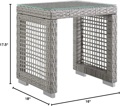 Miniatura 8 de Modway Aura Piece - Juego de mimbre para exteriores, Moderno/Contemporáneo, gris gris