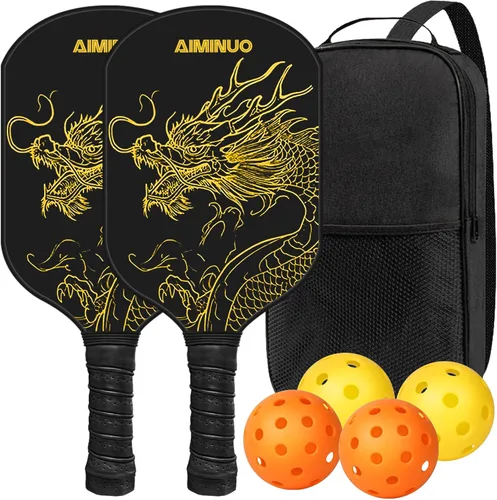 Miniatura 17 de Palas de pickleball de fibra de vidrio, juego de paletas de pickleball ligeras de 0.63 pulgadas para hombres, mujeres, niños, interiores y exteriores