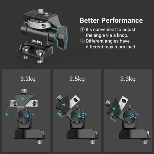 Miniatura 4 de SmallRig Soporte giratorio para monitor de 360° e inclinación 180° soporte ajustable con 1/4"- 20 tornillos para monitor de 5" y 7