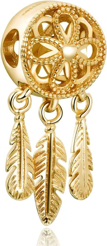 Miniatura 43 de Dijes de plata de ley 925 con diseño de oso dorado para mujer, pulseras y collares, regalos para familiares y amigos, 3 piezas/paquete
