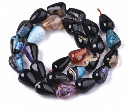 Miniatura 16 de Craftdady 30 cuentas de piedra natural de amazonita facetada con forma de lágrima perforada en la parte superior, cuentas sueltas de cristal