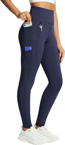Miniatura 30 de baleaf Leggings con forro polar para mujer, impermeables, pantalones de senderismo de invierno, mallas térmicas para correr, bolsillos