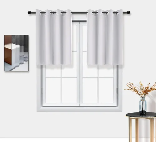 Miniatura 82 de PI Cortinas opacas para dormitorio, tratamiento de ventana con aislamiento térmico de anillo superior, cortinas oscurecedoras de habitación