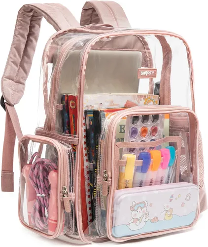 Miniatura 9 de J.CARP Mochila Transparente Resistente de Alta Capacidad, Bolsa Duradera y Transparente