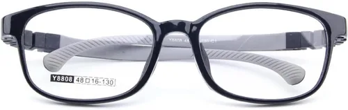 QYAJS Montura de anteojos para niños, montura óptica TR90, flexible, flexible, flexible, de una pieza, segura, para niñas y niños (negro claro y
