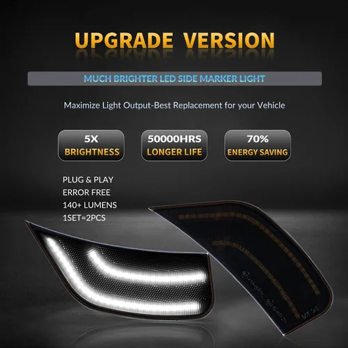 Miniatura 3 de Luces LED de posición laterales para Yukon XL Denali Tahoe Suburban Escalade ESV 2021-2024, lámparas de señal de posición blanca, lente ahumada, LED