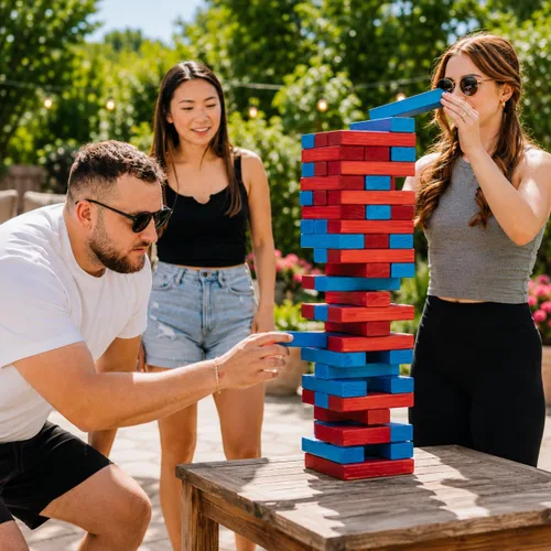 Miniatura 2 de Tailgating Pros Maderas Gigantes Premium que se Derrumban con Estuche de Transporte – ¡Elige los Colores de tu Equipo! Juego Gigante para Patio al
