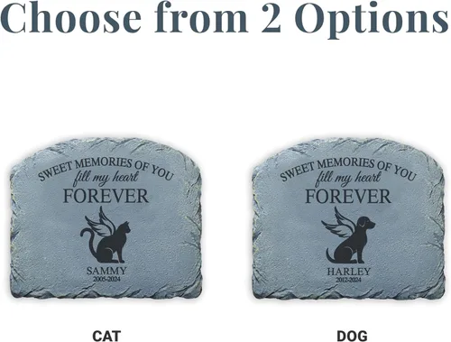 Miniatura 7 de Let's Make Memories Piedra conmemorativa personalizada para mascotas Forever Friend - Perro - Marcador de jardín de condolencias Perro - Angel