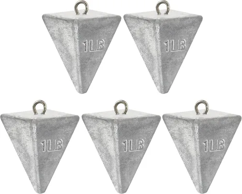 Miniatura 13 de BLUEWING Pyramid Sinkers Pesas de pesca de plomo 1oz, 2oz, 3oz, 5oz, 8oz, 10oz, 12oz, 16oz, 32oz para agua salada