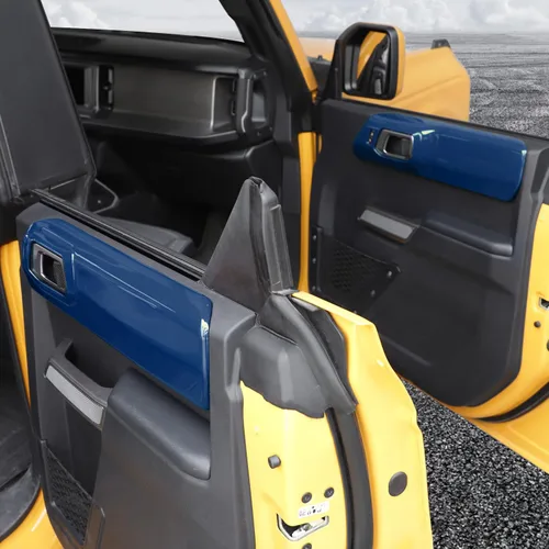 Miniatura 7 de Cubierta de panel de manija de puerta interior compatible con Ford Bronco 2021-2024+ 4 puertas (azul)