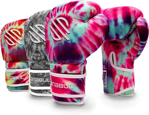 Miniatura 6 de Sanabul Guantes de boxeo Funk Strike Tie Dye con gel para hombres y mujeres, guantes de kickboxing y Muay Thai elegantes y protectores