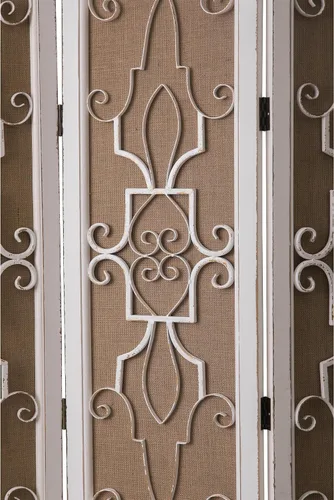 Miniatura 5 de SOFE Separador de habitación de madera de 3 paneles de 6 pies de alto, paneles plegables de pantalla de tocador rústico, divisor de pared decorativo