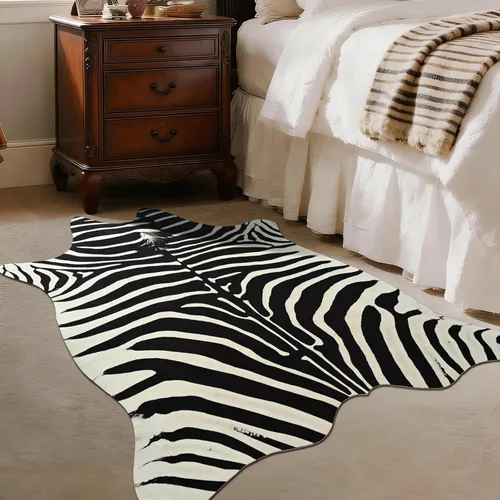 Miniatura 36 de BENRON Alfombra Premium de Piel de Vaca Sintética, Estampado de Vaca, Alfombras Rústicas Occidentales para Sala de Estar y Dormitorio, Pieles