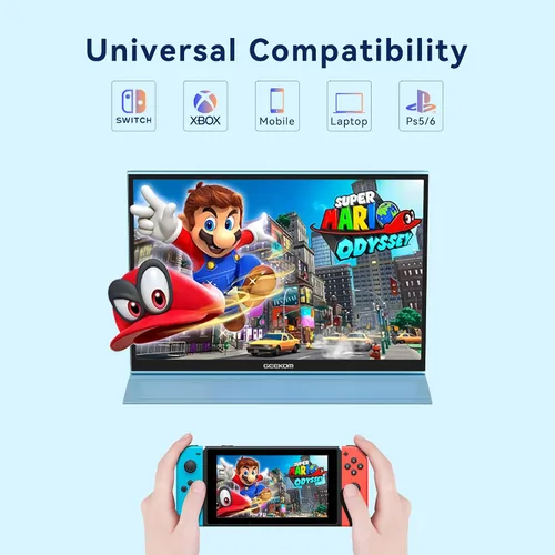 Miniatura 5 de GEEKOM Monitor portátil (2026), monitor portátil FHD de 16 pulgadas 1200P FHD USB C HDMI pantalla de computadora HDR cuidado ocular pantalla externa