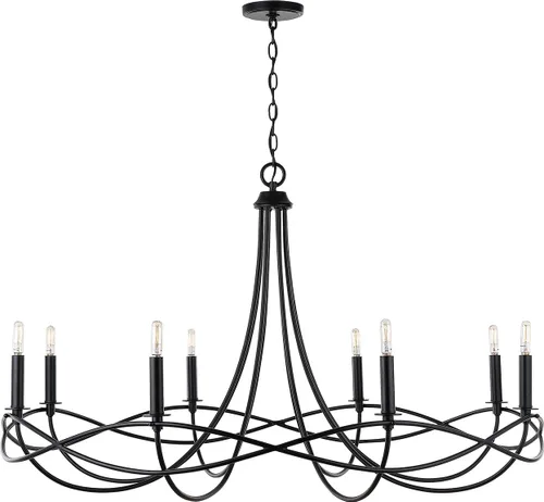 Miniatura 8 de Capital Lighting 431661MB Sonnet - Candelabro con marco de metal, 6 luces, 360 vatios totales, 22 pulgadas de alto x 30 pulgadas de ancho, negro mate