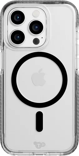 Tech21 Evo Crystal - Funda para iPhone 15 Pro, compatible con MagSafe, funda de protección contra impactos, color negro grafito