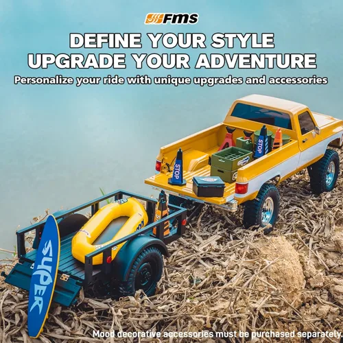 Miniatura 6 de BEEZRC FMS 1/18 RC Crawler FCX18 Chevy K10 RC Camión RTR RC Coche Licencia Oficial Modelo 8km/h 4WD 900mAh Pasatiempo RC Coches Control Remoto Coche