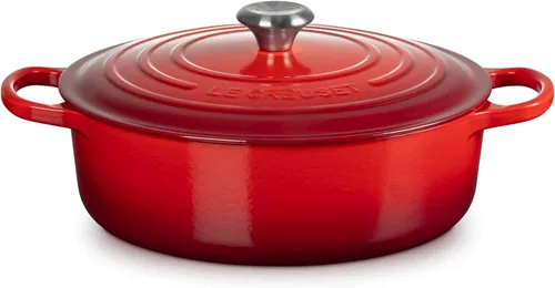 Le Creuset Horno Holandés Redondo Ancho Signature de Hierro Fundido Esmaltado, 6.75 qt., Cerise