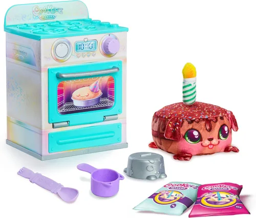 Cookeez Makery Horno de dulces para fiestas, mezcla a tu amigo abrazos. Caliente la mezcla de masa y crea un pastel de cumpleaños interactivo cálido
