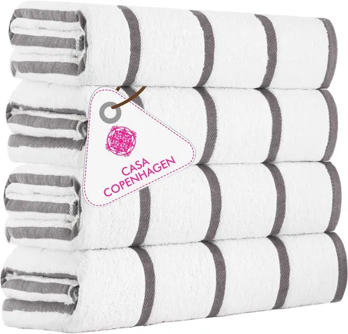 Miniatura 68 de CASA COPENHAGEN Solitaire Juego de 6 toallas - Negro, 600 GSM 2 toallas de baño 2 toallas de mano 2 toallitas, diseñadas en Dinamarca, hechas
