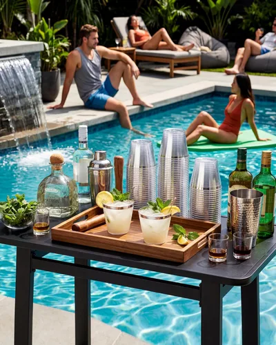 Miniatura 9 de Nervure 120 vasos de plástico plateados, vasos de plástico con borde plateado de 9 onzas, vaso de plástico resistente con borde plateado, perfecto
