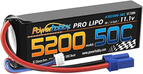 Miniatura 2 de PowerHobby 3S 11.1V 5200mAh 50C Lipo Batería con EC5 Plug 3-Cell Fits Vaterra ECX ProBoat Zelos 36" Veles 29" UL-19 30" Losi Super Baja Rey LST