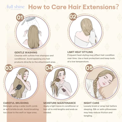 Miniatura 5 de Full Shine - Extensiones de cabello con cinta adhesiva de 18 pulgadas, extensiones de cabello Remy de 1.76 oz, extensiones de cabello lacio