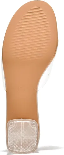 Miniatura 7 de Cape Robbin Tacones transparentes de bloque bajo para mujer, sandalias transparentes con punta abierta redonda (Anjelic)