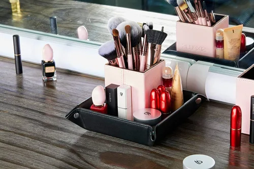Miniatura 6 de Bandeja de valet para hombre, de piel sintética, bandeja de almacenamiento de piel sintética