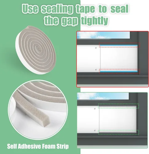 Miniatura 5 de Kit de sellado de ventana de aire acondicionado portátil de doble manguera, kit de ventilación de ventana ajustable de 5 pulgadas de diámetro