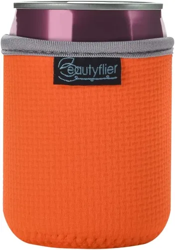 Miniatura 5 de Beautyflier Paquete de 4 fundas aislantes de neopreno antideslizantes en relieve, fundas gruesas y plegables para latas de bebidas, para fiestas