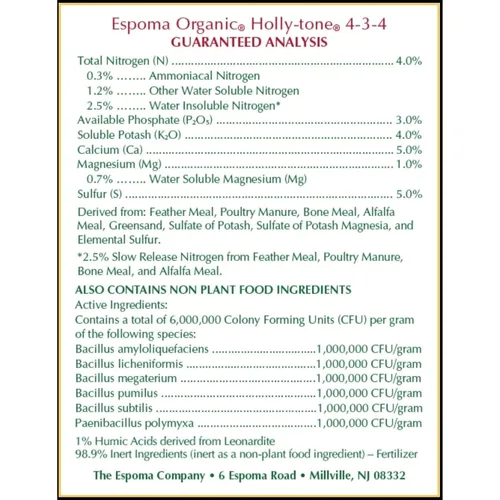Miniatura 3 de Espoma Organic Holly-Tone 4-3-4 Alimento vegetal natural y orgánico de hoja perenne y azalea; bolsa de 4 libras; el fertilizante original y mejor
