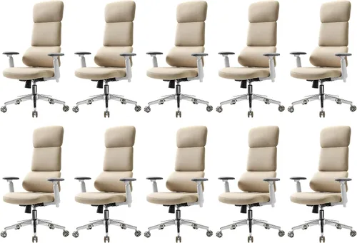 Miniatura 17 de EUREKA ERGONOMIC Remi - Silla de oficina con respaldo alto, silla de oficina de piel sintética con ruedas, silla de escritorio de cuero, silla