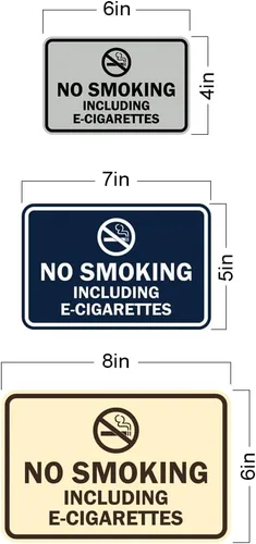 Miniatura 7 de Signs ByLITA Clásico enmarcado no fumar incluyendo cigarrillos electrónicos (oro negro) - mediano Negro Oro