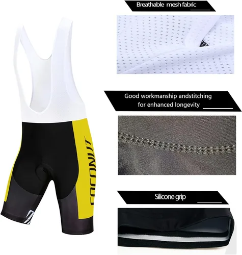 Miniatura 6 de Coconut Ropamo CR Men's Cycling Jersey Set Road Bike Jersey Zipper Pocket Bib Shorts with 4D Padded Cycling Clothing Set