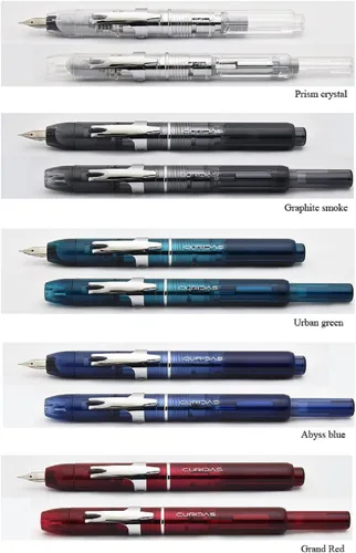 Miniatura 3 de Curidas Pluma estilográfica retráctil Abyss azul punta extra fina tipo golpe pluma estilográfica PKN-7000#50-EF 5.5 x 0.56 pulgadas