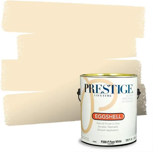 Miniatura 101 de PRESTIGE Paints Exterior Paint and Primer In One, 1-Gallon, Satin, Comparable Match of Benjamin Moore* Royal Linen* 931BM-PCM