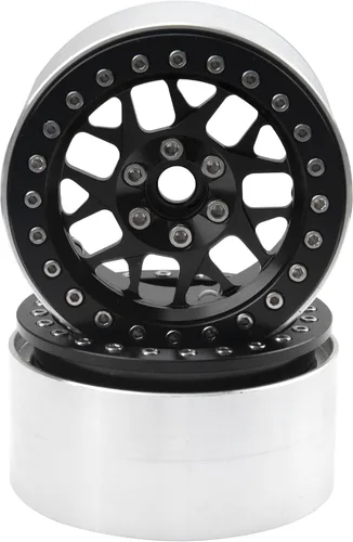 Miniatura 5 de Paquete de 4 llantas HIRCQOO Metal Beadlock de 2.2 pulgadas, 12 bujes hexagonales compatibles con Axial SCX10 90046 SCX10-III Redcat Gen7 D90
